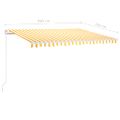 vidaXL Ručne zaťahovacia markíza s LED 450x350 cm žltá a biela