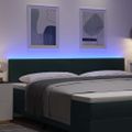 vidaXL LED hlavová doska s LED pásikmi Zelená 200 cm Zamat