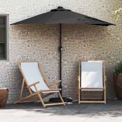 vidaXL Záhradný slnečník Čierna 294 x 150 x 223 cm Polyester a oceľ