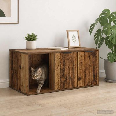 vidaXL Nábytok pre mačky Staré drevo 100 x 49 x 45 cm Kompozitné drevo