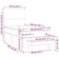 vidaXL Posteľný rám boxsping s matracom tmavomodrý 90x200 cm zamat