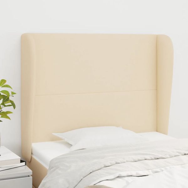 vidaXL Čelo postele so záhybmi krémové 83x23x118/128 cm látka