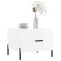 vidaXL Konferenčné stolíky 2 ks lesklé biele 50x50x40 cm kompoz. drevo