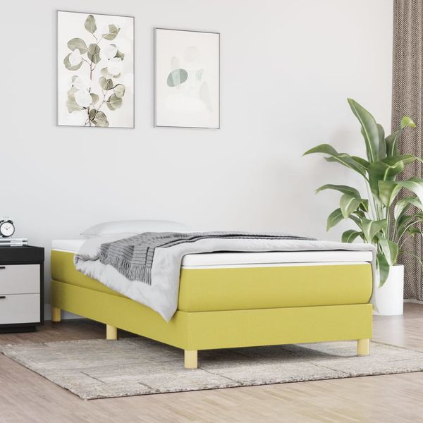 vidaXL Boxspring posteľ s matracom zelená 100x200 cm látka