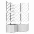 vidaXL Záhradný kvetináč 3 ks Biela 80 x 80 x 143 cm PP