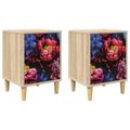 vidaXL Nočný stolík KIEL 2 ks Dub sonoma 36 x 33 x 50 cm