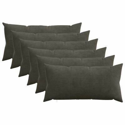 vidaXL Poťah na podložku 6 pcs HEERLEN Antracitová 40 x 80 cm manšestr