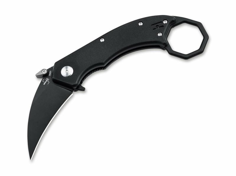 Böker Plus 01BO515 HEL KARAMBIT vreckový karambit 6,1 cm, čierna, G10, spona, nylonové puzdro
