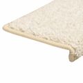 vidaXL Schodové rohože 30 ks 65x21x4 cm biele s obdĺžnikovým okrajom
