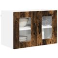 vidaXL Nástenný sklenený kabinet PORTO Dymová dub 60 x 31 x 40 cm