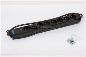 19'' 8xCZ zás., kontrolka, 3x1.5mm 2m CZ-DE,RAL9005