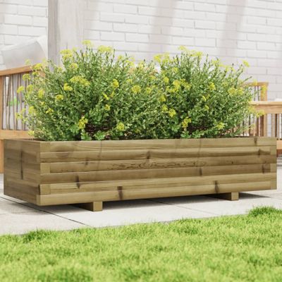 vidaXL Záhradný kvetináč 110x40x26,5 cm impregnovaná borovica