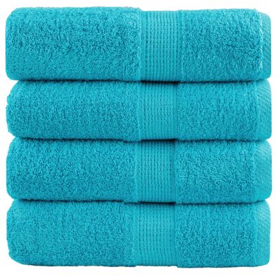 vidaXL Prémiové umývacie utierky SOLUND 4 ks tyrkysové 30x30 cm 600 g/m²