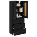 vidaXL Highboard Čierny dub 69,5 x 34 x 180 cm Kompozitné drevo