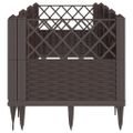 vidaXL Záhradný kvetináč s kolíkmi hnedý 123,5x43,5x43,5 cm PP