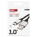 Kábel USB-C 2.0 - USB-A 2.0 čierny 1.00 m EMOS SM7025BL