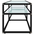 vidaXL TV stolík biely mramorový 160x40x40,5 cm tvrdené sklo