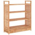 vidaXL Stojan na topánky so zásuvkou 70x27x81 cm masívny orech