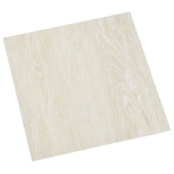 vidaXL Samo-lepiace podlahové dosky 30,5 x 30,5 cm 20 pcs PVC Krémová