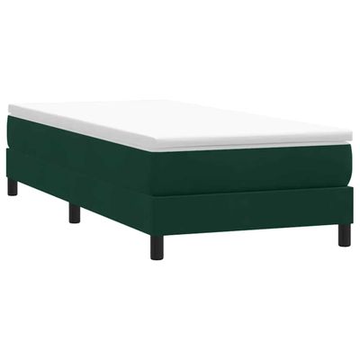 vidaXL Box Spring Posteľ bez matraca Tmavo zelená 90x210 cm Zamat