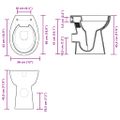 vidaXL Bezokrajová toaleta 7 cm extra výška, pomalé zatváranie, biela keramika