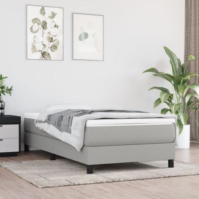 vidaXL Matrac s taštičkovými pružinami stredná tvrdosť bledosivý 100x190x20 cm látka
