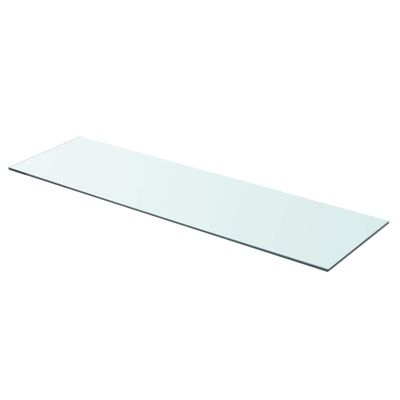 vidaXL Poličkový panel z priehľadného skla, 90x25 cm