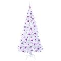 vidaXL Umelý vianočný stromček s 300 LED-i Biela 180 cm PVC a oceľ