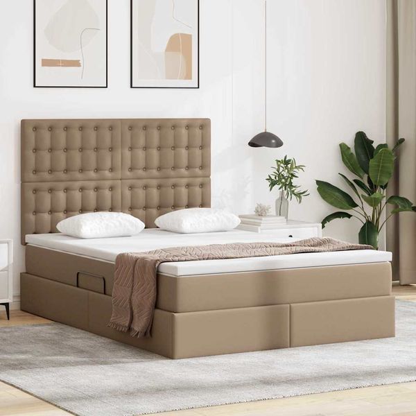 vidaXL Postel s úložným prostorem a LED svetlom Kapsulín 140 x 190 cm