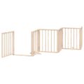 vidaXL Brána pre psa s dverami skladacia 15panely 750cm topoľové drevo