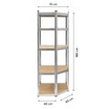 Kovový skladovací regál Atos RB-1254 180x40x70 strieborný