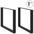 vidaXL Nohy k jedálenskému stolu v tvare U, 2 ks, čierne, 100 x (72-73) cm, oceľové