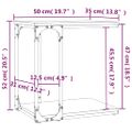 vidaXL Príručný stolík sivý dub sonoma 50x35x52 cm spracované drevo