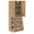 vidaXL Highboard Remeselný dub 69,5 x 34 x 180 cm Kompozitné drevo