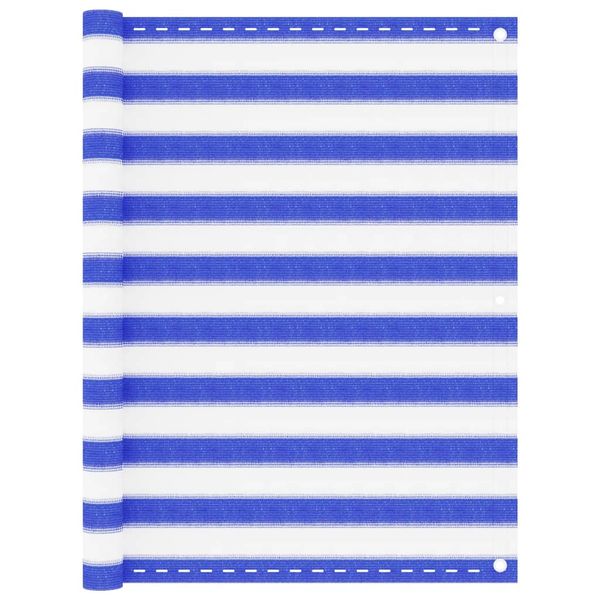 vidaXL Balkónová markíza modro-biela 120x500 cm HDPE