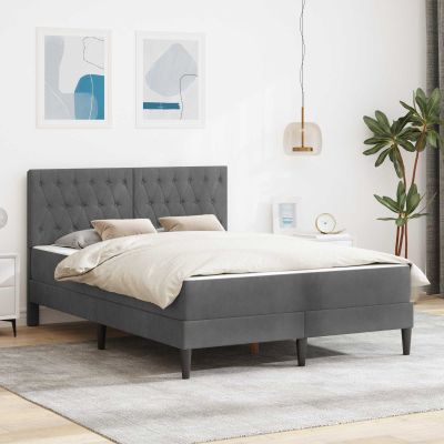 vidaXL Rám postele s matracom Tmavo šedá 140 x 190 cm Zamat