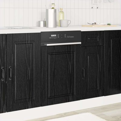vidaXL Dvierka na umývačku PORTO Čierny dub 45 x 1,5 x 57 cm