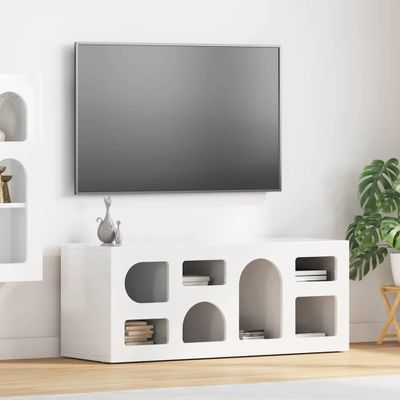vidaXL TV skrinka ELST 100 x 35 x 40 cm Vysoký lesk bielej