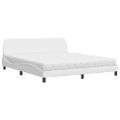 vidaXL Posteľ s matracom Dover biela 180x200 cm umelá koža
