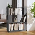 vidaXL Knižnica/deliaca stena sivá 80x25x101 cm masívna borovica