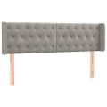 vidaXL Čelo postele s LED bledosivé 163x16x78/88 cm zamat