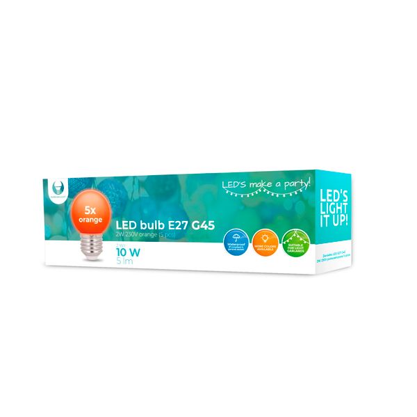 Forever Light LED Bulb E27 G45 2W 230v orange 5pcs