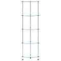 vidaXL Regál s 5 policami, priehľadný 30x30x130 cm, tvrdené sklo