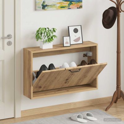 vidaXL Nástenný botník HAARLEM 71 x 17 x 43 cm Kompozitné drevo