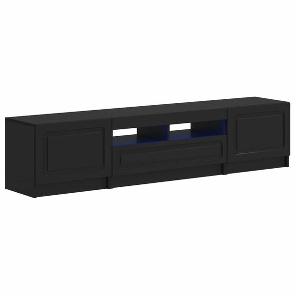 vidaXL 5-dielny LED TV kabinet Čierna Kompozitné drevo