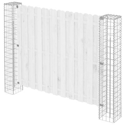 vidaXL Stĺp na plot. 2 pcs Strieborná 20 x 20 x 190 cm Kov