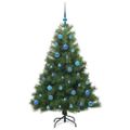 vidaXL Umelý vianočný stromček s 150 LED-i Zelená 150 cm PE a PVC