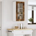 vidaXL Nástenný sklenený kabinet PORTO Dymová dub 40 x 31 x 80 cm