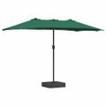vidaXL Záhradný slnečník Zelená 385 x 209 x 244 cm Polyester a oceľ