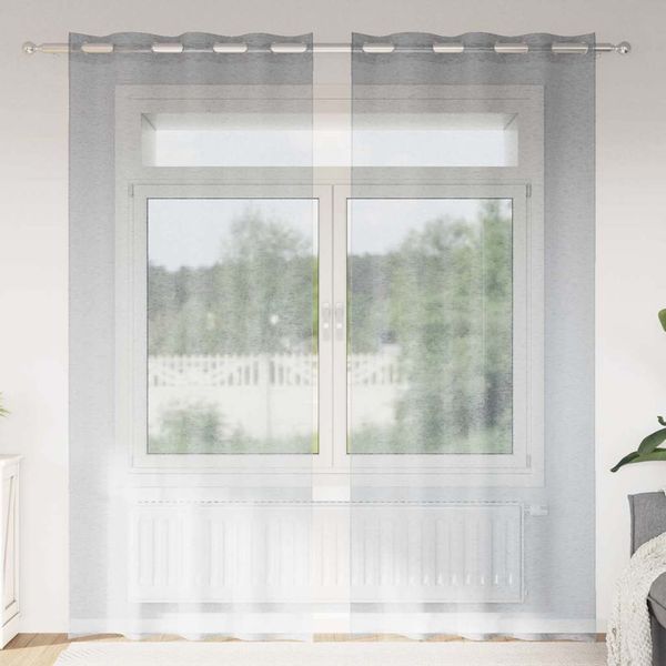 vidaXL Voile záclona 2 pcs Tmavo šedá 260 x 140 cm Polyester